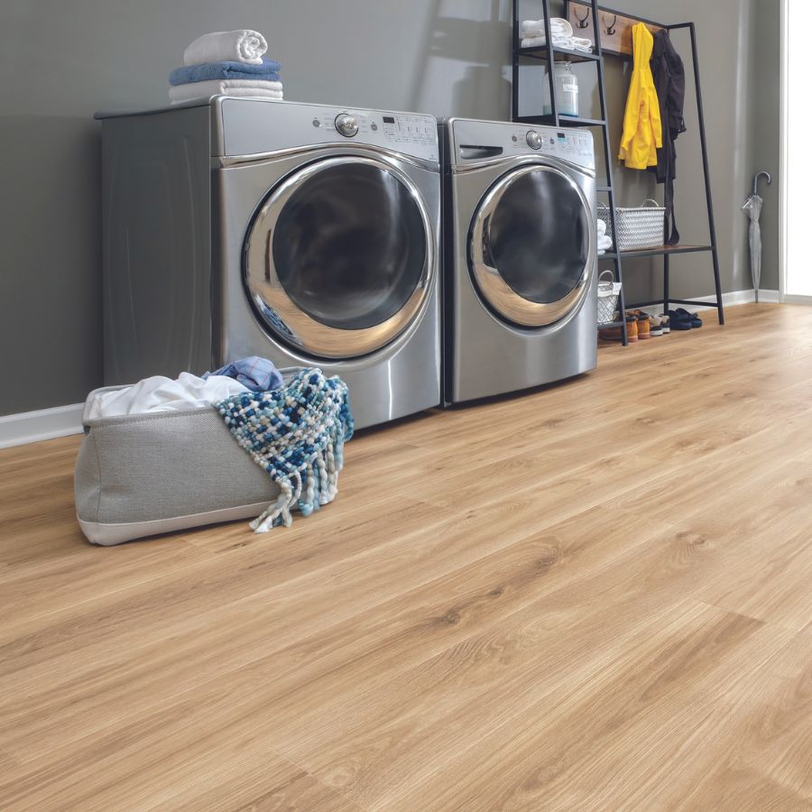 laminate wood flooring in laundry room